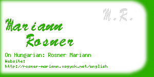 mariann rosner business card